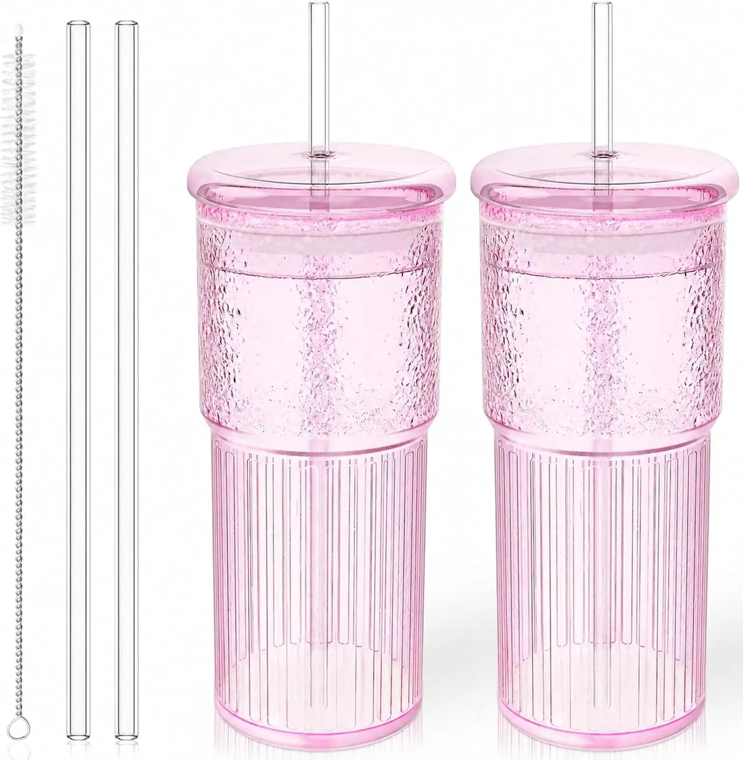 Luiaiog Glass Cups with Lids… — Photo 1