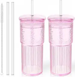 Luiaiog Glass Cups with Lids… — Photo 1