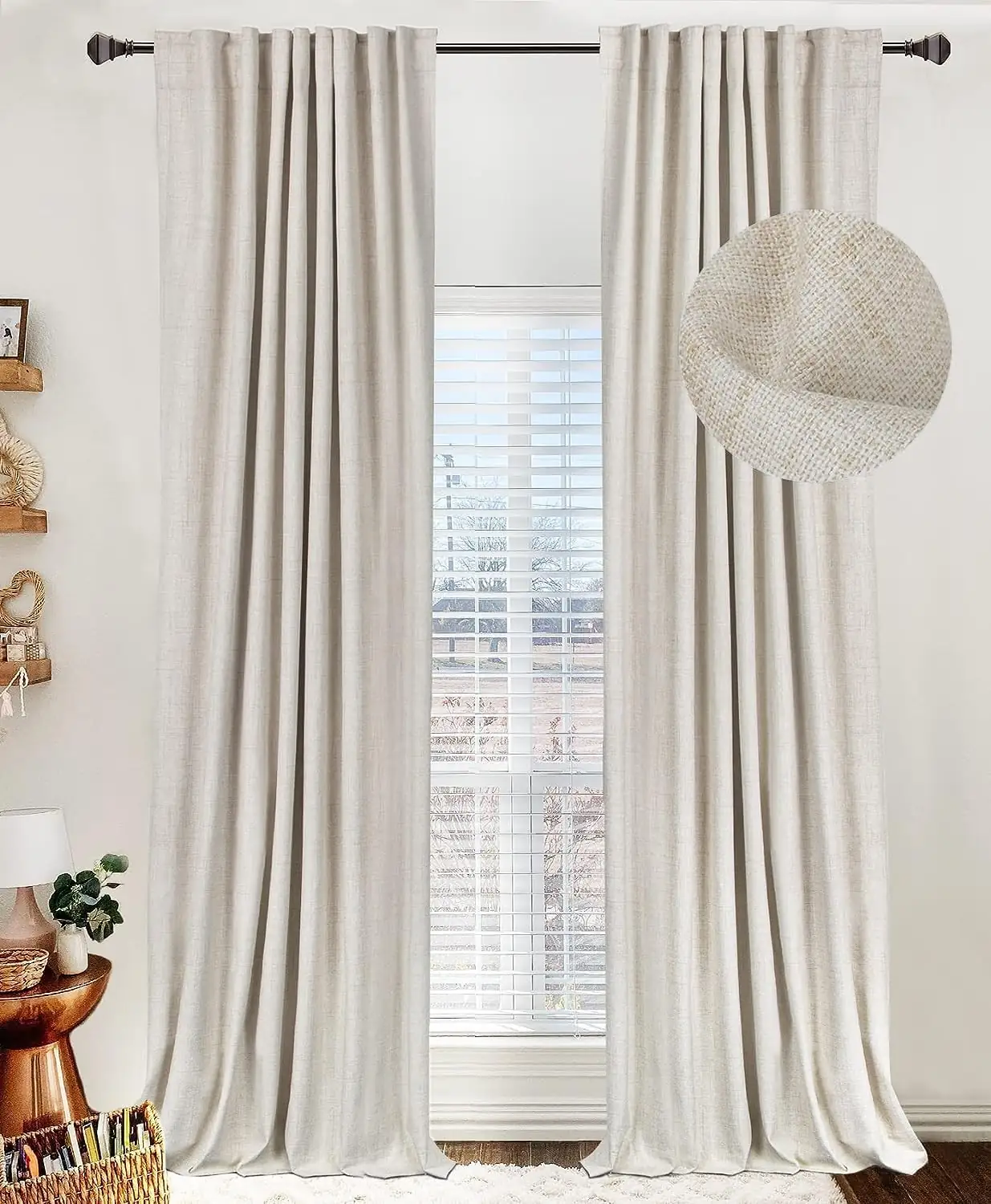 Linen Total Blackout Curtains for… — Photo 1