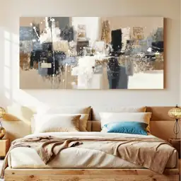 Large Brown Abstract Canvas Art… — Photo 2
