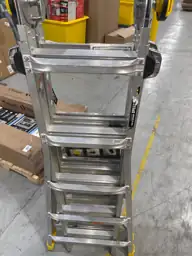 14 ft Reach Aluminum Multi-Position Ladder with Tool Hangers, 300 lb ...