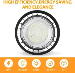 LED High Bay Light,Industrial,150W,6000K Daylight,1pack — Photo 2