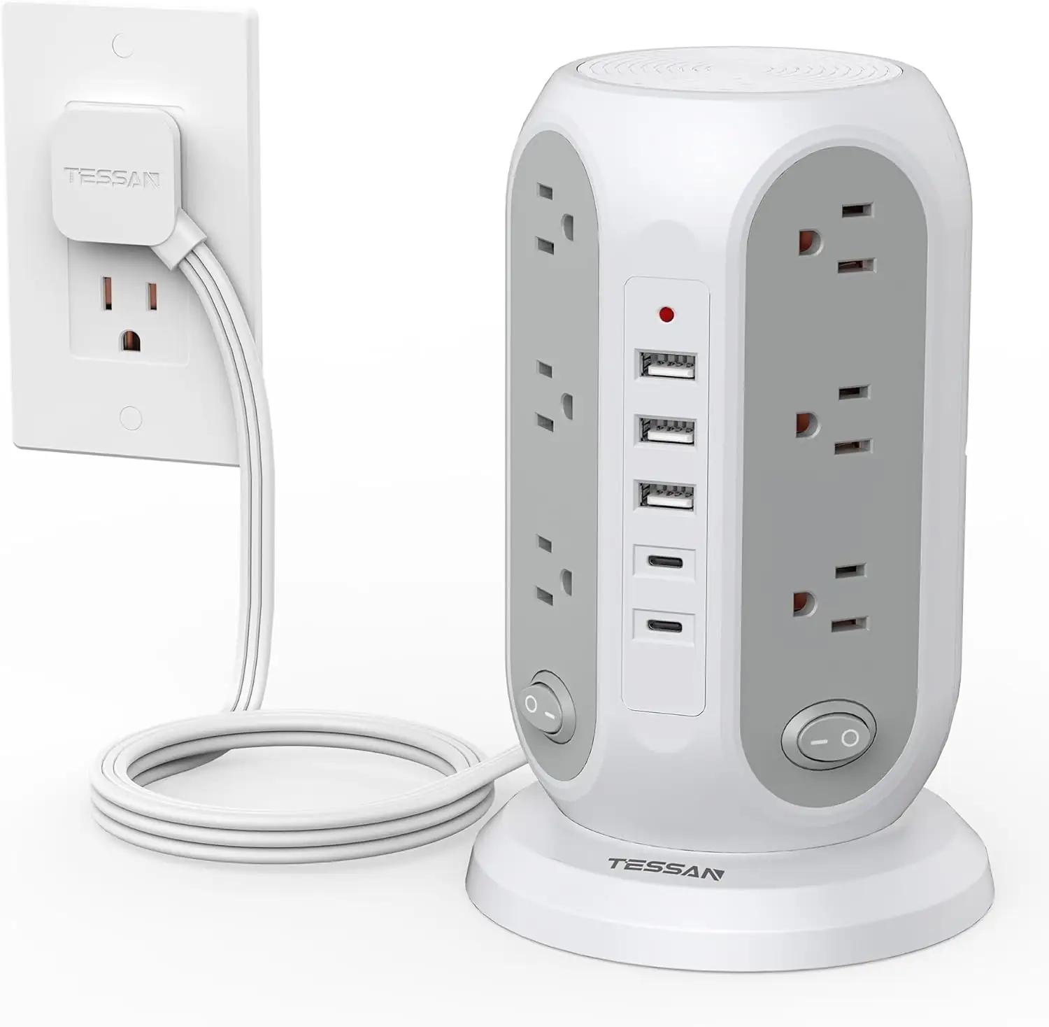 TESSAN Tower Power Strip Surge… — Photo 1
