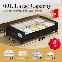Yecaye 60L Under Bed Storage… — Photo 2