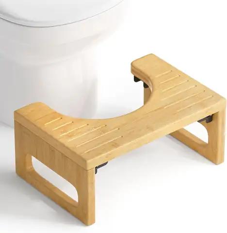 AmazerBath 7-Inch Bamboo Toilet Stool,… — Photo 1