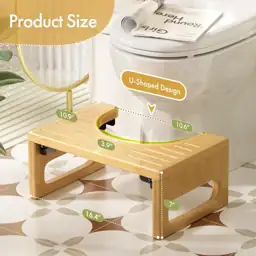 AmazerBath 7-Inch Bamboo Toilet Stool,… — Photo 2