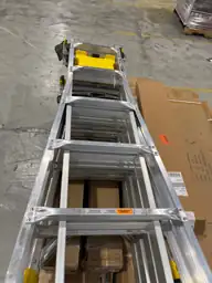 26 ft Reach Aluminum Multi-Position Ladder with Bucket, Tool Hangers ...
