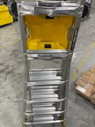 26 ft Reach Aluminum Multi-Position Ladder with Bucket, Tool Hangers ...