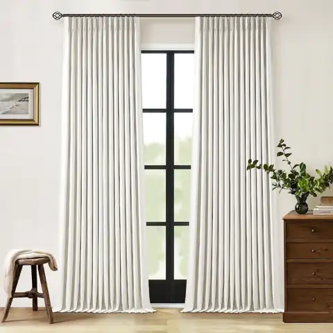 90 Inch Pinch Pleated Linen… — Photo 1