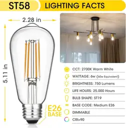 ST19 Vintage LED Edison Bulbs,… — Photo 2