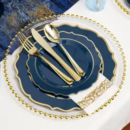 200PCS Blue & Gold Plastic… — Photo 2