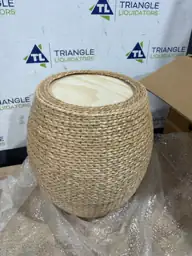 Winsterch Round Handwoven Cattail Pouf… — Photo 4