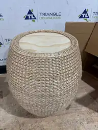 Winsterch Round Handwoven Cattail Pouf… — Photo 4