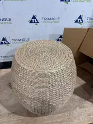 Winsterch Round Handwoven Cattail Pouf… — Photo 5