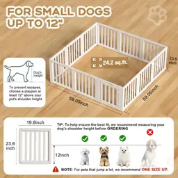 Dog Playpen Indoor,Puppy Playpen,White 23.6"… — Photo 2