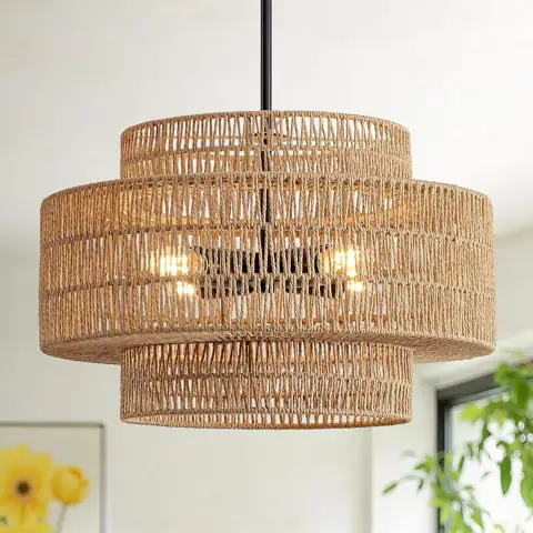 17.7" Rattan Chandelier for Dining… — Photo 1