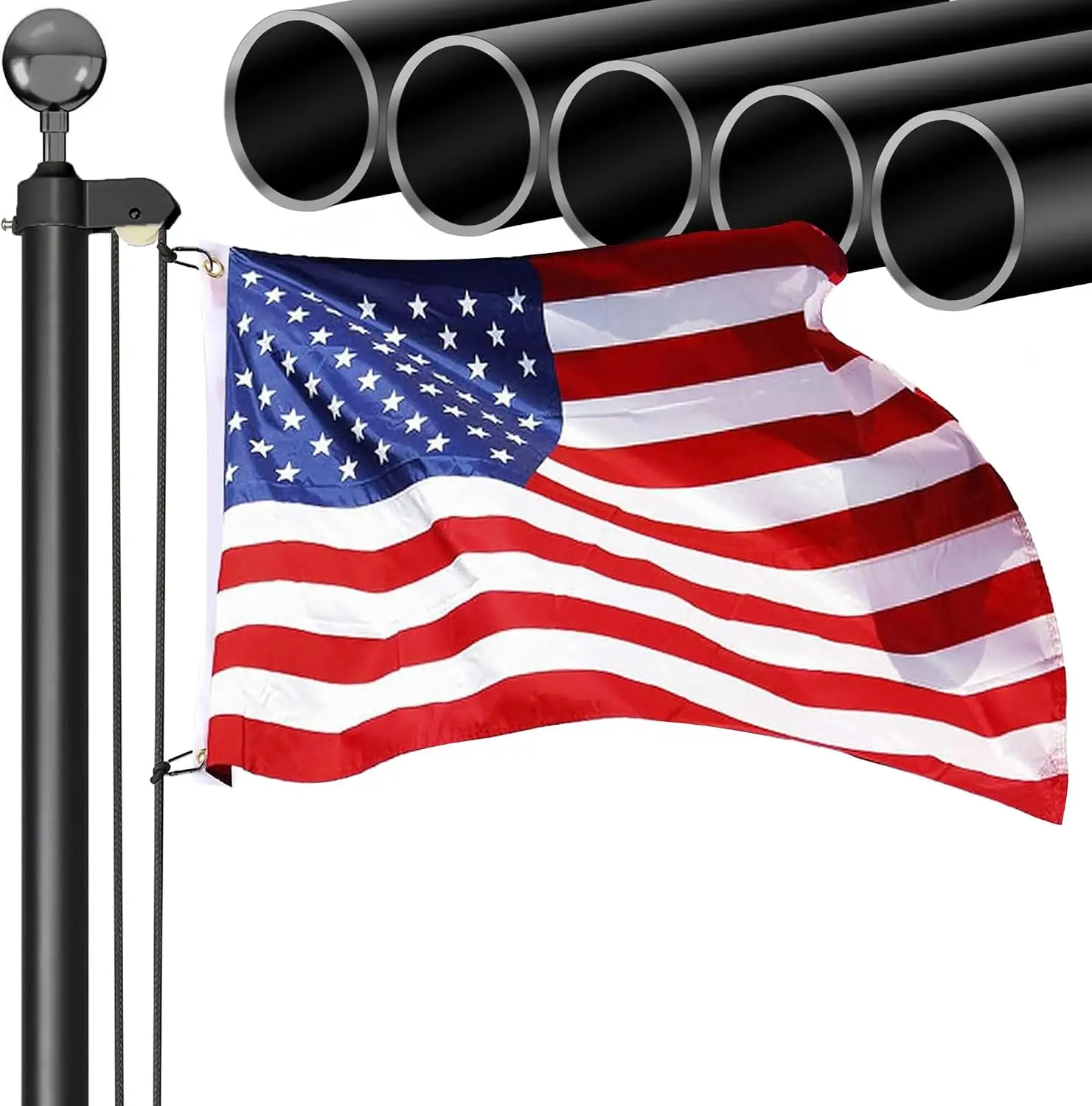 20FT Sectional Flag Pole Kit,… — Photo 1