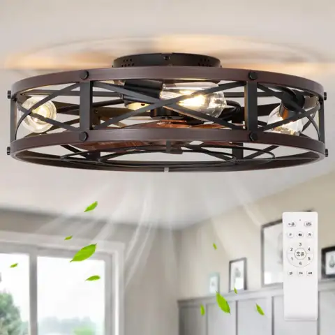 SHLUCE 22" Fandelier Caged Ceiling… — Photo 1