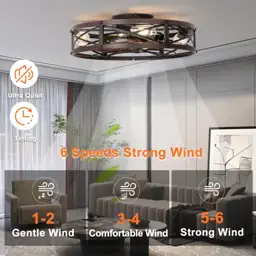 SHLUCE 22" Fandelier Caged Ceiling… — Photo 2