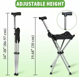 FATTCHIAR Walking Cane with Seat,… — Photo 2