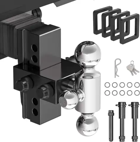 Tri-Ball Adjustable Trailer Hitch, Fits… — Photo 1