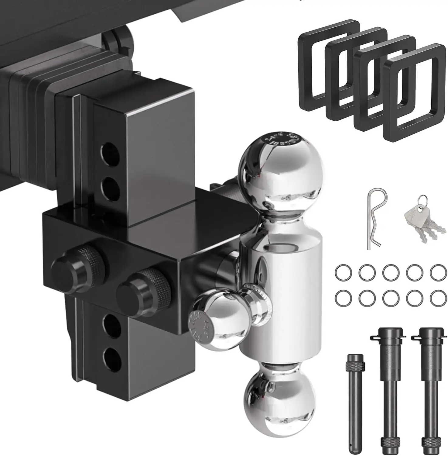 Tri-Ball Adjustable Trailer Hitch, Fits… — Photo 1