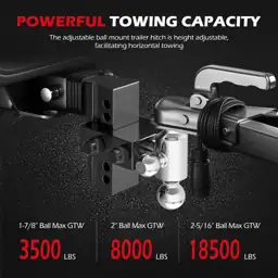 Tri-Ball Adjustable Trailer Hitch, Fits… — Photo 2