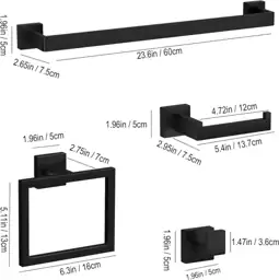 10-Pieces Matte Black Bathroom Accessories… — Photo 2