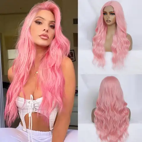 Pink Wig for Women, Long… — Photo 1