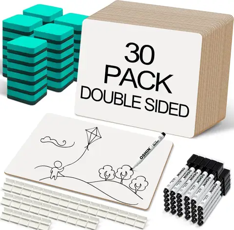 30-Pack Small Whiteboards 9x12" Double-Sided… — Photo 1