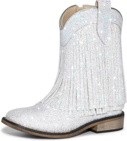 Rollda Glitter Fringe Cowgirl Boots… — Photo 1