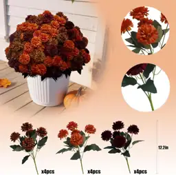 12 Bundles Artificial Fall Mums… — Photo 2