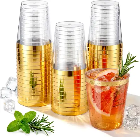 Nervure 120PCS Gold Plastic Cups… — Photo 1