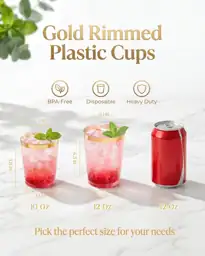 Nervure 120PCS Gold Plastic Cups… — Photo 2