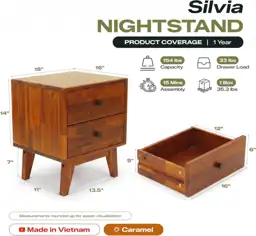 Acacia Silvia Nightstand with 2… — Photo 2