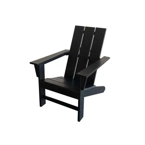 HDPE Modern Adirondack Chair-Black — Photo 1