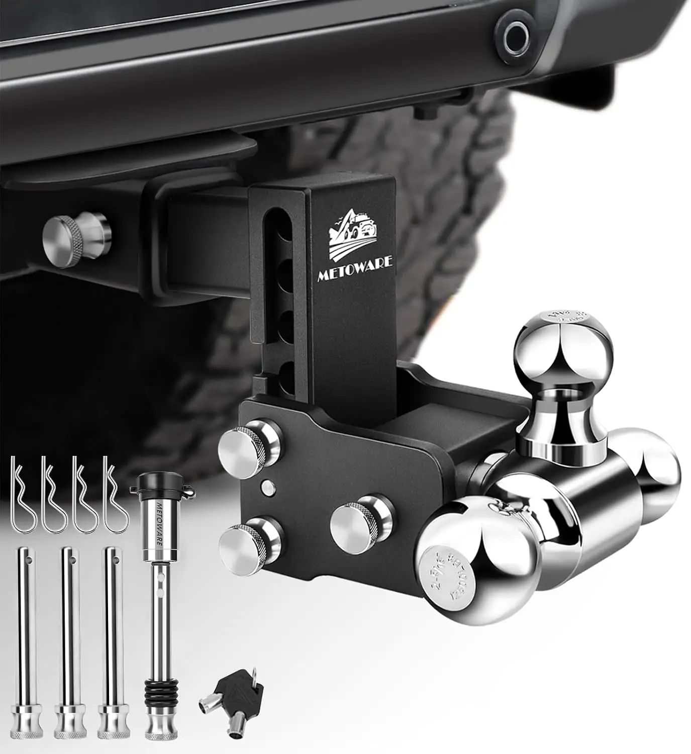 METOWARE Adjustable Trailer Hitch Fits… — Photo 1