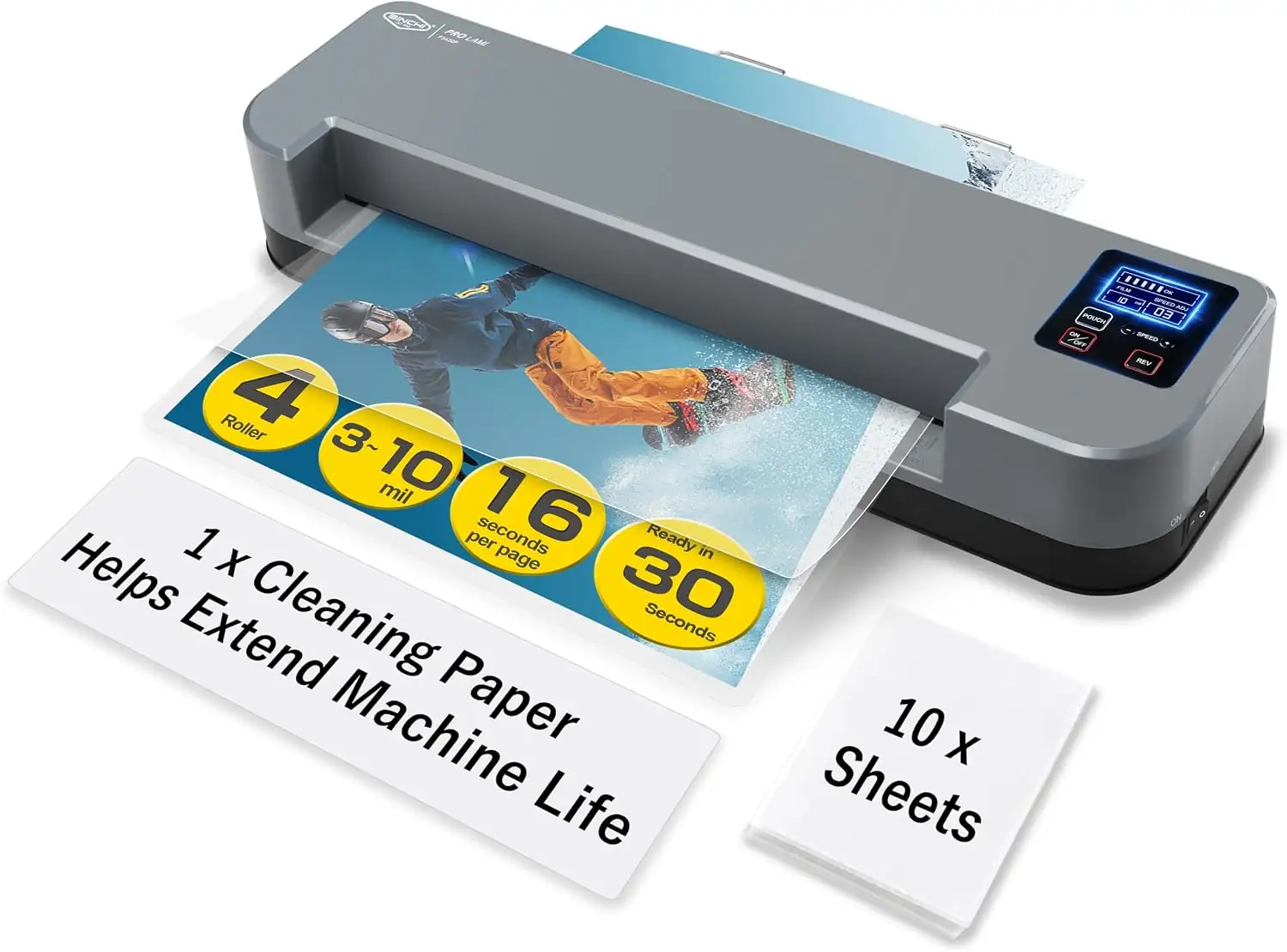 SINCHI 13-Inch 4-Roller Thermal Laminator… — Photo 1