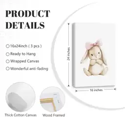 Lhoiplme Nursery Bunny Wall Art… — Photo 2