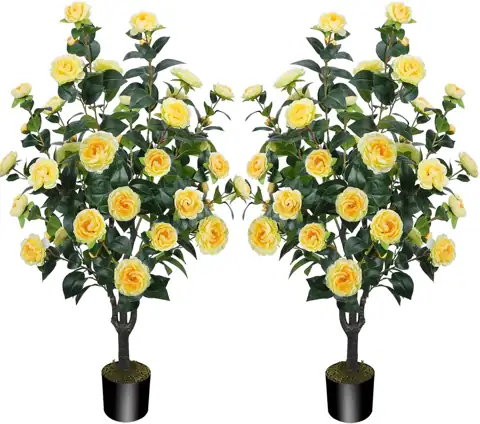 2 Pack 43.3"/3.6FT Artificial Camellia… — Photo 1