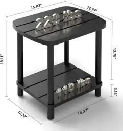 LEJANEOYE Outdoor Coffee Table,2-Tier Bamboo… — Photo 2
