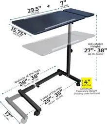 Recliner Table with Wheels, Adjustable… — Photo 2