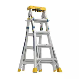 18ft Reach Aluminum 6-in-1 Multi-Max Pro Ladder, 375 lb Load, Type IAA ...