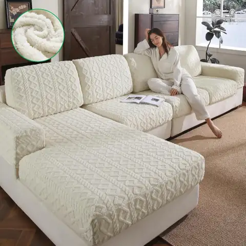 OHSIO Couch Cushion Covers, Thick… — Photo 1