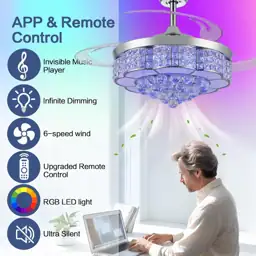 36" RGB Retractable Crystal Ceiling… — Photo 2