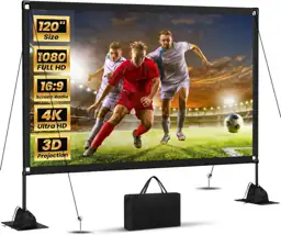 120-Inch Projector Screen with Stand,… — Photo 1