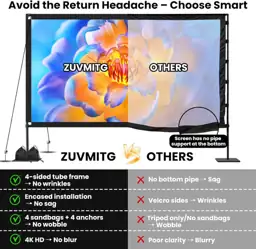 120-Inch Projector Screen with Stand,… — Photo 2
