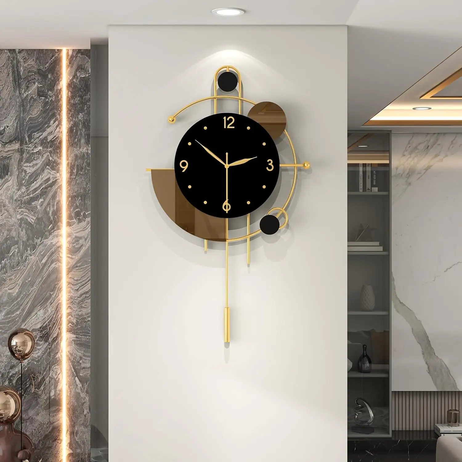 Large Modern Gold Metal Pendulum… — Photo 1