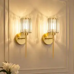 2-Pack Crystal Battery-Operated Wall Sconces,… — Photo 1