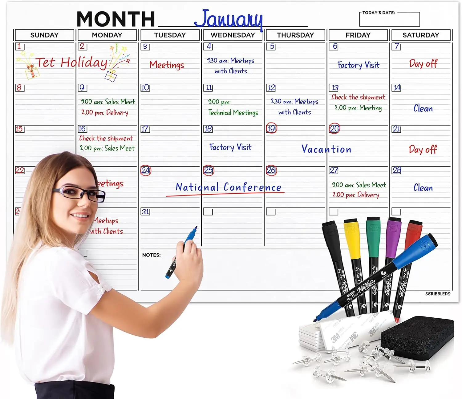 36x48 White Board Calendar |… — Photo 1